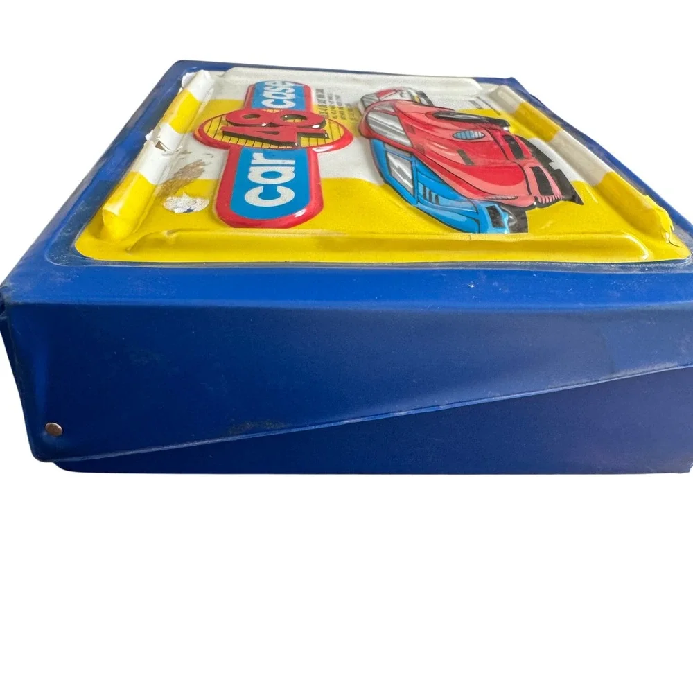 Vintage Tara Toy Corp 48 Car Case Vinyl Carrier with 22 Die Cast Cars No. 20300